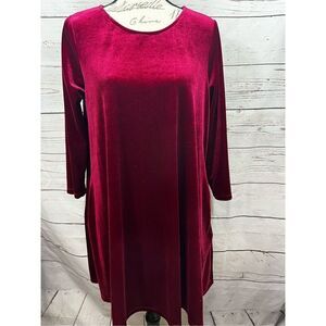 Agnes &‎ Dora XL velvety red long sleeve dress - 2256